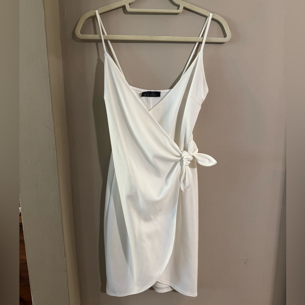 White Wrap Mini Dress, Size Small